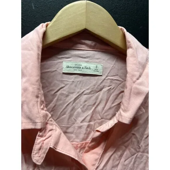 Abercrombie & Fitch Shirt Women Small Pink Casual Button Down - Picture 2 of 4